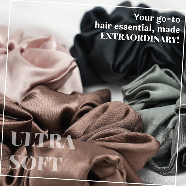 Pastel Silk Satin Scrunchies - Set of 6