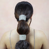 Embellished Crystal Ponytail Holder - Silver