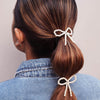 Pearl Bow Hair Tie - Off-White - Set of 2