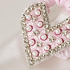 Embellished Heart Ponytail Holder - Light Pink