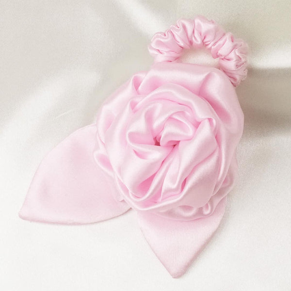 Floral Ponytail Holder - Light Pink