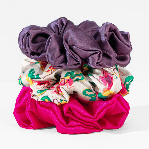 Bloom Scrunchies - Set of 3 - Multi