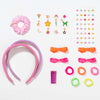 DIY Hair Drama Box with 2 Hair Bands, 1 Scrunchie, 1 Hair Bow, 11 Exclusive Charms, 200+ Crystals & 10 Pom Poms - Pink & Lilac
