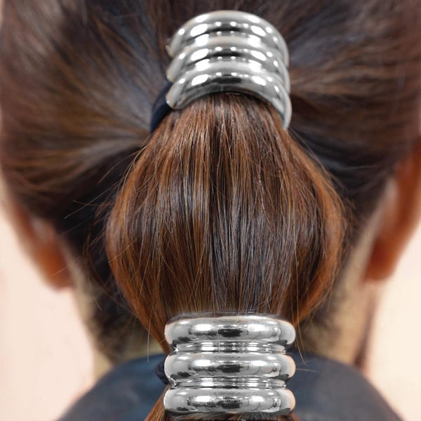 Triple Halo Pony Cuffs - Silver - Set of 2