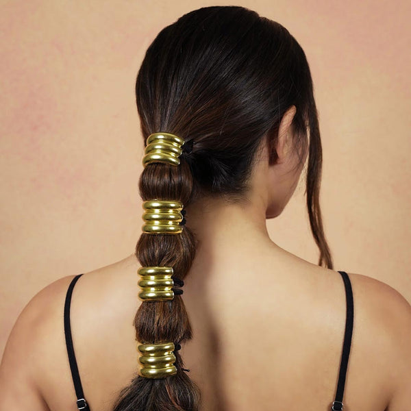 Triple Halo Pony Cuffs - Gold - Set of 2