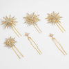 Celeste Crystal U Hair Pins - Set of 6 - Gold