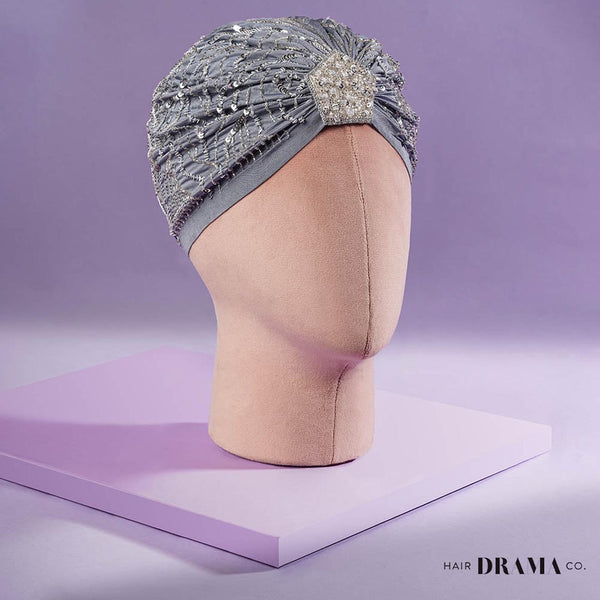 Embellished Turban - Grey