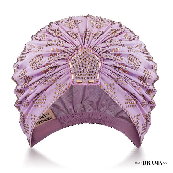 Lilac Turban - Golden Crystals