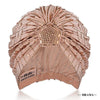 Beige Turban - Golden Crystals