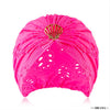 Hot Pink Cutwork Turban with Shell Metal Broach