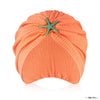 Neon Orange Ribbed Turban with Starfish Metal Broach