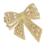 Embellished Crystal Hair Bow Barrette Clip - Golden
