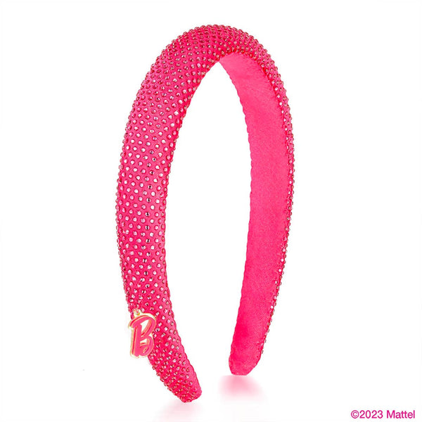 Barbie Rhinestone Puff Hair Band with Barbie Charm - Hot Pink