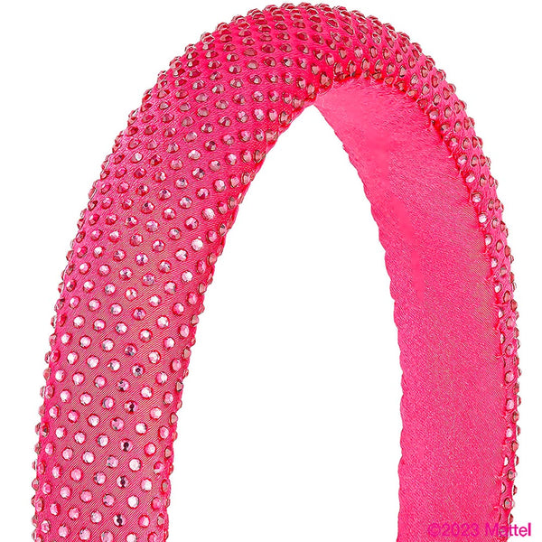 Barbie Rhinestone Puff Hair Band with Barbie Charm - Hot Pink