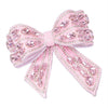 Embellished Crystal Hair Bow Barrette Clip - Pink