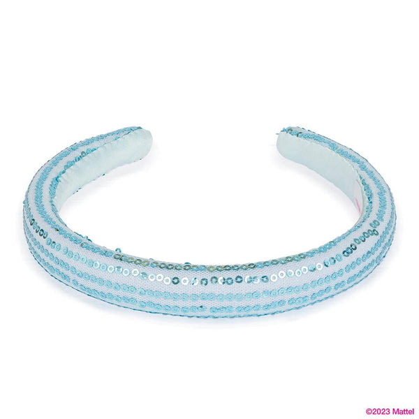 Barbie Sequins Puff Hair Bands with Barbie Charm - Set of 3 - Pink, Blue & Lilac