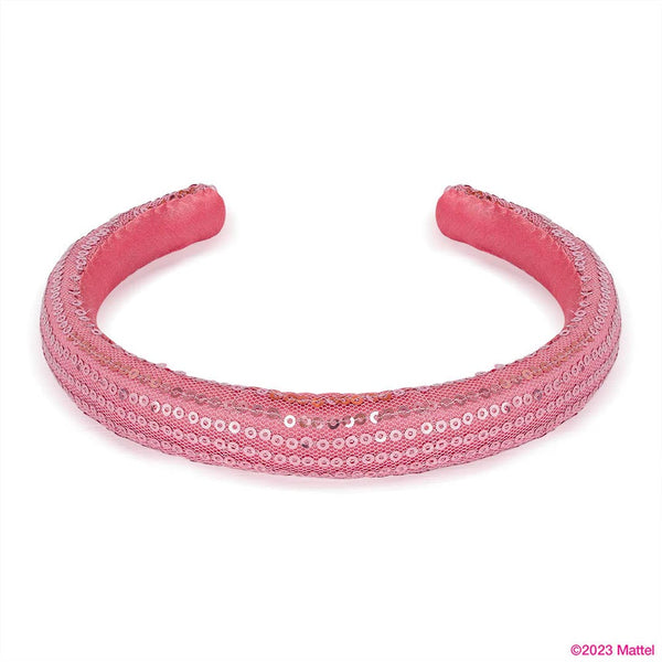 Barbie Sequins Puff Hair Bands with Barbie Charm - Set of 3 - Pink, Blue & Lilac