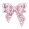 Embellished Crystal Hair Bow Barrette Clip - Pink