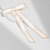 Satin Ribbon Pearl Hair Bow - Off-White