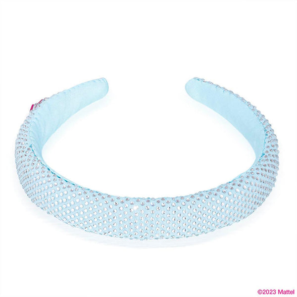 Barbie Rhinestone Puff Hair Bands with Barbie Charm - Set of 3 - Pink, Blue & Lilac