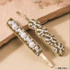 Pearl Embellished Hair Pins - Set of 2 - Gold