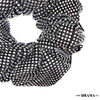 Black Scrunchie - Silver Crystals (Hot Fix)