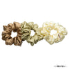 Shades of Beige Satin Scrunchies - Set of 3