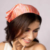 Peachy Satin Headscarf Headband with Elastic