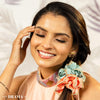 Set of 2 Silk Satin Scrunchies with Pearls - Pink & Mint Green