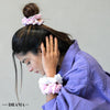 Flamingo Satin Scrunchies - Set of 3