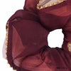 Oversized Dual color Organza Scrunchy with Gota Patti - Red & Beige