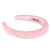 Pearls & Crystals Puff Hair Band - White & Pink