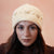 Ribbed Wool Beanie with Pearls & Heart Embellishments - Off-White