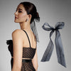 Embellished Pearl Hair Bow Alligator Clip - Black
