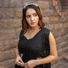 Embellished Puff Hair Band - Black