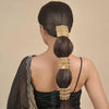 Embellished Coin Ponytail Holder - Gold
