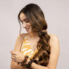 Luxury Scrunchies Set of 4 with Free Pouch - Brown Crystal Gift Set